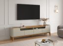 Ver imagem 2 de Painel Fl Estilo Retrô 2.20m para Tv até 75'' Cor Off White / Cinamomo Pt