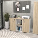 Ver imagem 3 de Armário Credenza Escritório Baixo Semiaberto Portas C/chave Netmobil - Dubai/branco