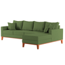 Sofá 4 Lugares Beny com Chaise Direito Linho Verde Oliva - 3