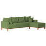 Sofá 4 Lugares Beny com Chaise Direito Linho Verde Oliva - 4