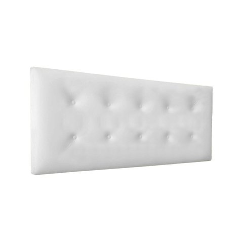 Cabeceira Botões Cama Box Estofada Luxo Corino Rbl:queen Painel/branco