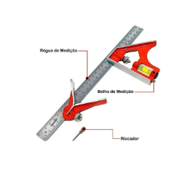 Esquadro Combinado 12pol 300mm Bestfer - 4