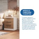 Ver mais imagens de Mesa de Cabeceira Modulada 3 Gavetas Requinte+ 100% MDF Branco