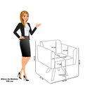Ver imagem 4 de Poltrona Sala Decorativa Kit 2 Elisa Giratória Castanho Ma30 Sintético Pu D03 - D’Rossi