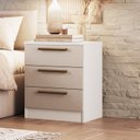 Ver imagem 1 de Mesa de Cabeceira Modulada 3 Gavetas Requinte+ 100% MDF Branco