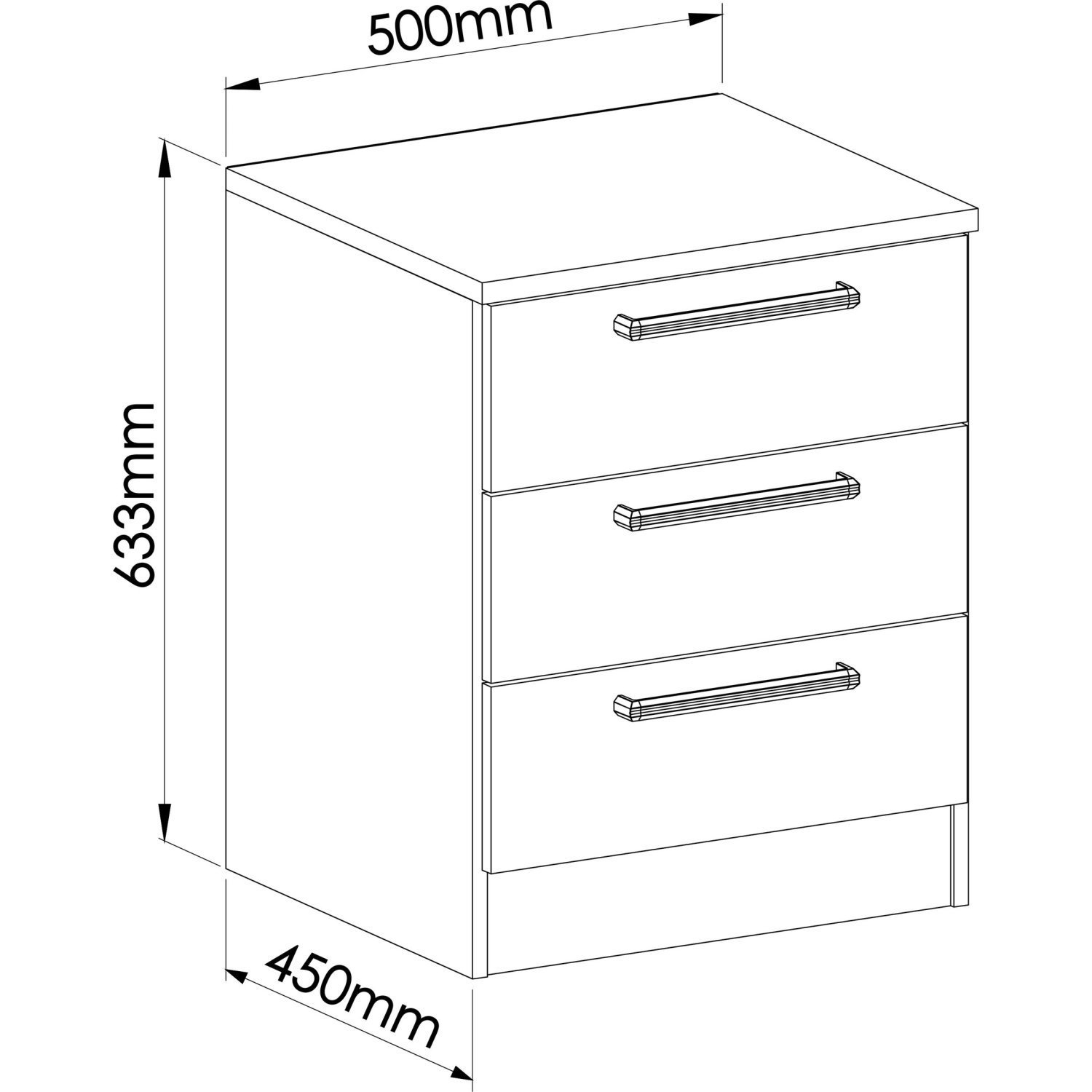 Mesa de Cabeceira Modulada 3 Gavetas Requinte+  - 3