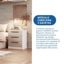 Ver mais imagens de Mesa de Cabeceira Modulada 3 Gavetas Requinte+ 100% MDF Branco