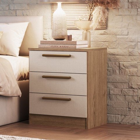 Mesa de Cabeceira Modulada 3 Gavetas Requinte+ 100% MDF Marrom