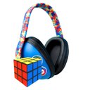 Ver imagem 4 de Abafador de Ruidos para Autistas Azul 11 Db Arco Colorido + Cubo Mágico