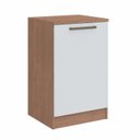 Ver imagem 1 de Cômoda Módulo Inferior 1 Porta Requinte 100% MDF Marrom/Macadâmia/Branco Line