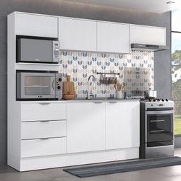 Cozinha Completa 4 Peças 6 Portas 3 Gavetas 2 Nichos Para Forno com Rodapés Florença Yescasa - 1