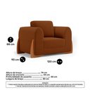 Ver mais imagens de Kit 02 Poltronas e 01 Sofá Bloom 200cm 03 Lugares com Pés de Madeira Bouclê Terracota - Desk