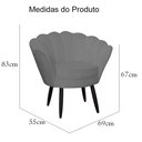 Ver imagem 2 de Conjunto Poltrona Pétala de Flor e Puff Suede Cinza