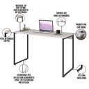 Ver imagem 7 de Kit Escritório Estante Areta 4 Prateleiras com Mesa Industrial Aspen 120cm C01 Snow - Lyam Decor
