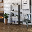 Ver imagem 2 de Kit Escritório Estante Areta 4 Prateleiras com Mesa Industrial Aspen 120cm C01 Snow - Lyam Decor