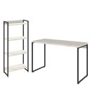 Ver imagem 1 de Kit Escritório Estante Areta 4 Prateleiras com Mesa Industrial Aspen 120cm C01 Snow - Lyam Decor