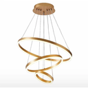 Ver imagem 1 de Lustre Pendente Moderno Anéis Led 113w 3 Arcos Bivolt 40-60-80cm Dourado