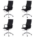 Ver imagem 1 de Kit 4 Cadeiras Escritório Presidente Esteirinha Rodízio Relax Corino 3301