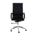Ver imagem 2 de Kit 4 Cadeiras Escritório Presidente Esteirinha Rodízio Relax Corino 3301 Preto