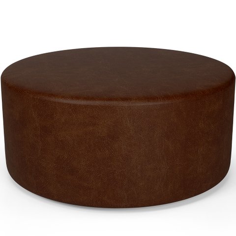 Puff Redondo Orgânico para Living 90cm Lola W01 Couríssimo Marrom - Lyam Decor
