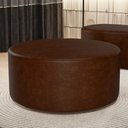 Ver imagem 2 de Puff Redondo Orgânico para Living 90cm Lola W01 Couríssimo Marrom - Lyam Decor