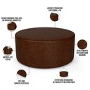 Ver imagem 3 de Puff Redondo Orgânico para Living 90cm Lola W01 Couríssimo Marrom - Lyam Decor