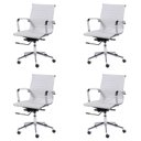 Ver imagem 2 de Kit 4 Cadeiras Escritório Diretor Esteirinha Rodízio Relax Corino 3301