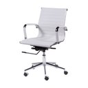 Ver imagem 3 de Kit 4 Cadeiras Escritório Diretor Esteirinha Rodízio Relax Corino 3301 Branco
