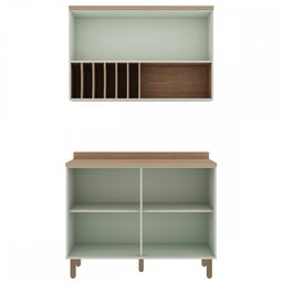Cozinha Compacta Iluminata 3 Portas 100% Mdf Verde Mint - Genialflex - 2