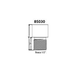 Extensao Metalica Cromada 1/2 x 20,0mm 85030 - Censi - 2