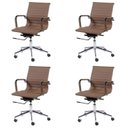 Ver imagem 2 de Kit 4 Cadeiras Escritório Diretor Esteirinha Rodízio Relax Corino 3301