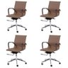 Kit 4 Cadeiras Escritório Diretor Esteirinha Rodízio Relax Corino 3301 - 2