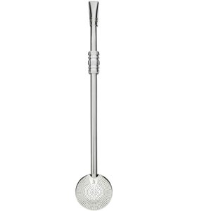 Bomba Chimarrão Inox 25cm Anel Sextavado Rosca Mil Furos Bortonaggio