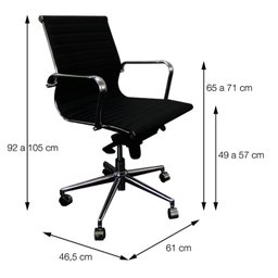 Kit 4 Cadeiras Escritório Diretor Esteirinha Rodízio Relax Corino 3301 - 4