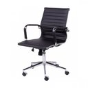 Ver imagem 3 de Kit 4 Cadeiras Escritório Diretor Esteirinha Rodízio Relax Corino 3301 Preto