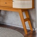 Ver imagem 4 de Aparador de Sala Pés Retrô de Madeira 136cm Fiorano M20 - D'Rossi Cor Cinamomo e Off White
