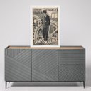 Ver imagem 2 de Quadro Charlie Chaplin - Poster Vintage 45x34cm:moldura Branca