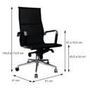 Ver imagem 4 de Kit 4 Cadeiras Escritorio Presidente Esteirinha Tela Mesh 3303 Cinza