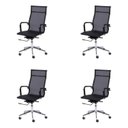 Ver imagem 1 de Kit 4 Cadeiras Escritorio Presidente Esteirinha Tela Mesh 3303 Preto