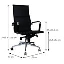 Ver imagem 4 de Kit 4 Cadeiras Escritorio Presidente Esteirinha Tela Mesh 3303 Preto