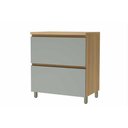 Ver imagem 1 de Balcão Cozinha P/cooktop Rainha 1 Porta Basculante e 1 Gaveta C/ Tampo 80cm Nature/verde - Nesher