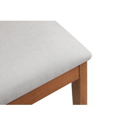 Cadeira Viena Madeira Maciça Sala de Jantar Assento Estofado e Palhinha:veludo Cinza Claro - 5