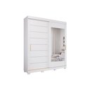 Ver imagem 2 de Guarda Roupa Casal 2 Portas de Correr (1 c/ Espelho) e 3 Gavetas c/ Pés Fiore Branco - Panan