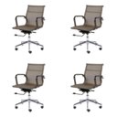 Ver imagem 1 de Kit 4 Cadeiras Escritorio Diretor Esteirinha Tela Mesh 3303