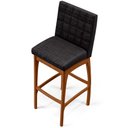 Ver imagem 7 de Kit 05 Banquetas Altas Para Cozinha Sala de Jantar Fixa Mila B04 Linho Chumbo - Lyam Decor