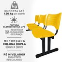 Ver imagem 3 de Longarina Cadeira 3 Lugares Iso Plástica Coluna Dupla Para Recepção Auditório e Clinica Amarela