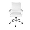 Kit 4 Cadeirsa Para Escritorio Diretor Italiano Estofada Em Corino 3304 Branco - 3