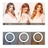 Ring Light Kit Iluminação Led Video Live Luz 20cm + Tripé 2m - 3