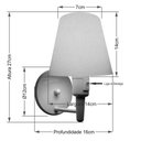 Ver imagem 2 de Arandela Cone Vivare Md-2013 Base Alumínio Preto Com Interruptor Cúpula em Tecido - Bivolt - Preto-C