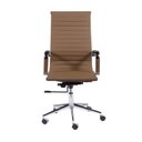 Ver imagem 2 de Kit 4 Cadeiras Escritório Presidente Esteirinha Rodízio Relax Corino 3301 Marrom/Caramelo